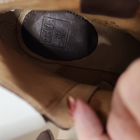 Frye Reina Dark Brown Suede Leather Ankle Boots Western Booties - Picture 5 of 16